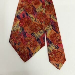 Brioni Mens Vtg Tie Multicolor Floral Flowers Silk Italy 3.75" (W) x 59" (L) euc